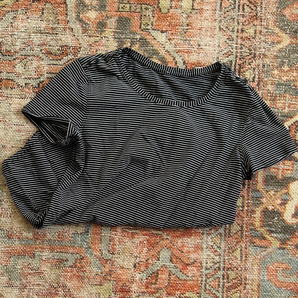 Lululemon Classic Black and White Striped Women's Top
